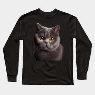 British Shorthair Cat - A Sweet Gift Idea For All Cat Lovers And Cat Moms Long Sleeve T-Shirt